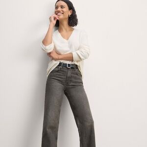 Everlane Women's High Rise Straight Jean in Stormy Ash, Size 28